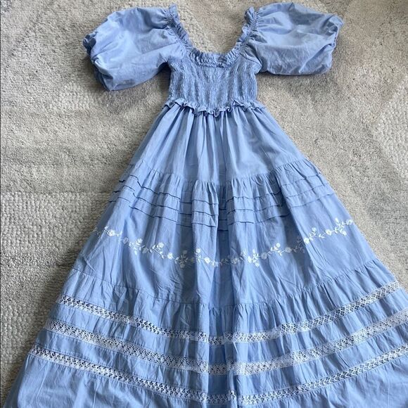 Mi Golondrina Luisa Maxi Dress Blue - Picture 12 of 13